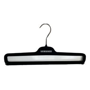 VERSACE Black Velvet 15" Pants Hangers with Silver Hardware